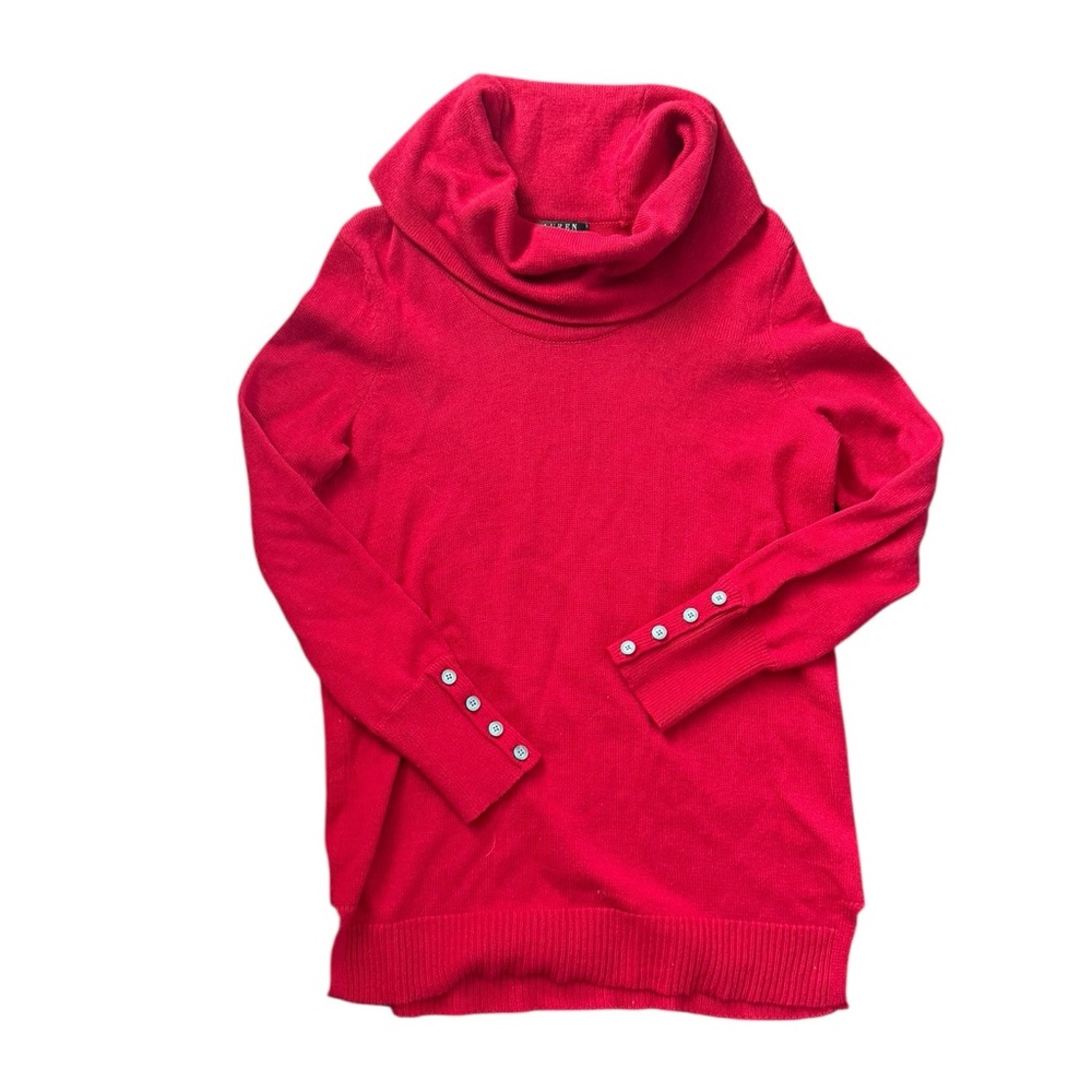 Ralph Lauren Vibrant Red Turtleneck Sweater Size MP
